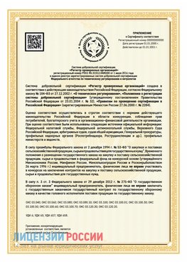 Приложение к сертификату для ИП Курган Сертификат СТО 03.080.02033720.1-2020